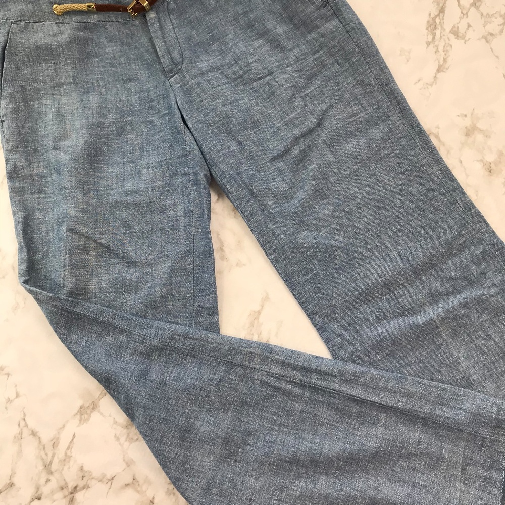 Rare Sold Out Michael Kors Chambray Wide Leg Pants - Picture 3 of 6